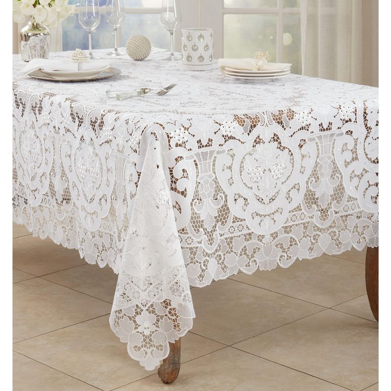 Saro Lifestyle Lace Design Elegant Tablecloth, 3 of 5