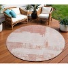 Blush Mauve And Ivory Abstract Washable Indoor Outdoor Area Rug - 2 of 4