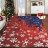 Christmas Bathroom Rug, Washable Non-Slip Kitchen Runner Carpet, Low Pile Snowflake Decorative Rug for Entryway, Hallway, or Laundry - 2 of 4