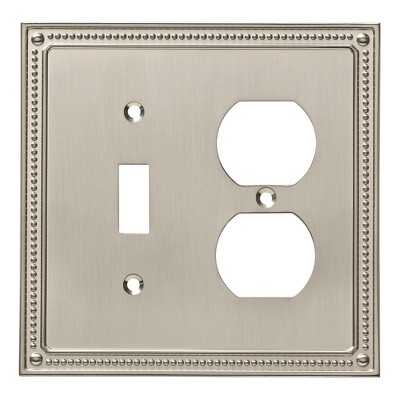 Franklin Brass Classic Beaded Switch/Duplex Wall Plate Nickel