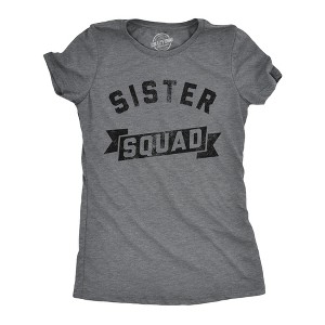 Womens Funny T Shirts Sister Squad Family Graphic Tee For Ladies - Crazy Dog Women's T Shirt - 1 of 4