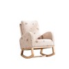 CAVINAS Boucle Fabric Glider Rocking Chair with High Backrest,Upholstered Rocking Chairs,Nursery Accent Chair for Bedroom - 2 of 4
