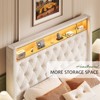 LED Bed Frame,Charging Station and Storage Upholstered Headboard,Velvet. - 4 of 4