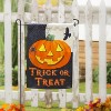 Evergreen Trick or Treat Jack-o-Lantern Garden Suede Flag 12.5 x 18 Inches Indoor Outdoor Decor - 2 of 2