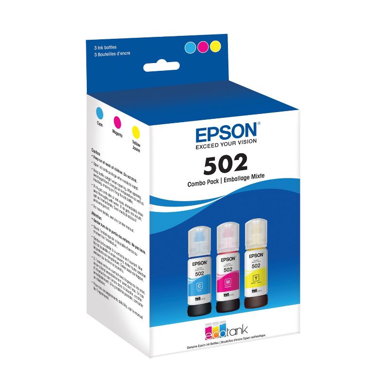 Epson 502 C/M/Y 3pk Ink Bottles - Cyan Magenta Yellow (T502520-CP), 4 of 8