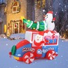 Costway 6 ft Christmas Inflatable Santa on Car with Santa Clause Snowma Christmas Treen - 2 of 4