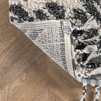 Light Gray Braided Shag Square Area Rug 3' x 5'