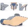 BLISSFUL STEP Women's Bow Stripe Pointed Toe Stiletto Heel Mules - 3 of 4