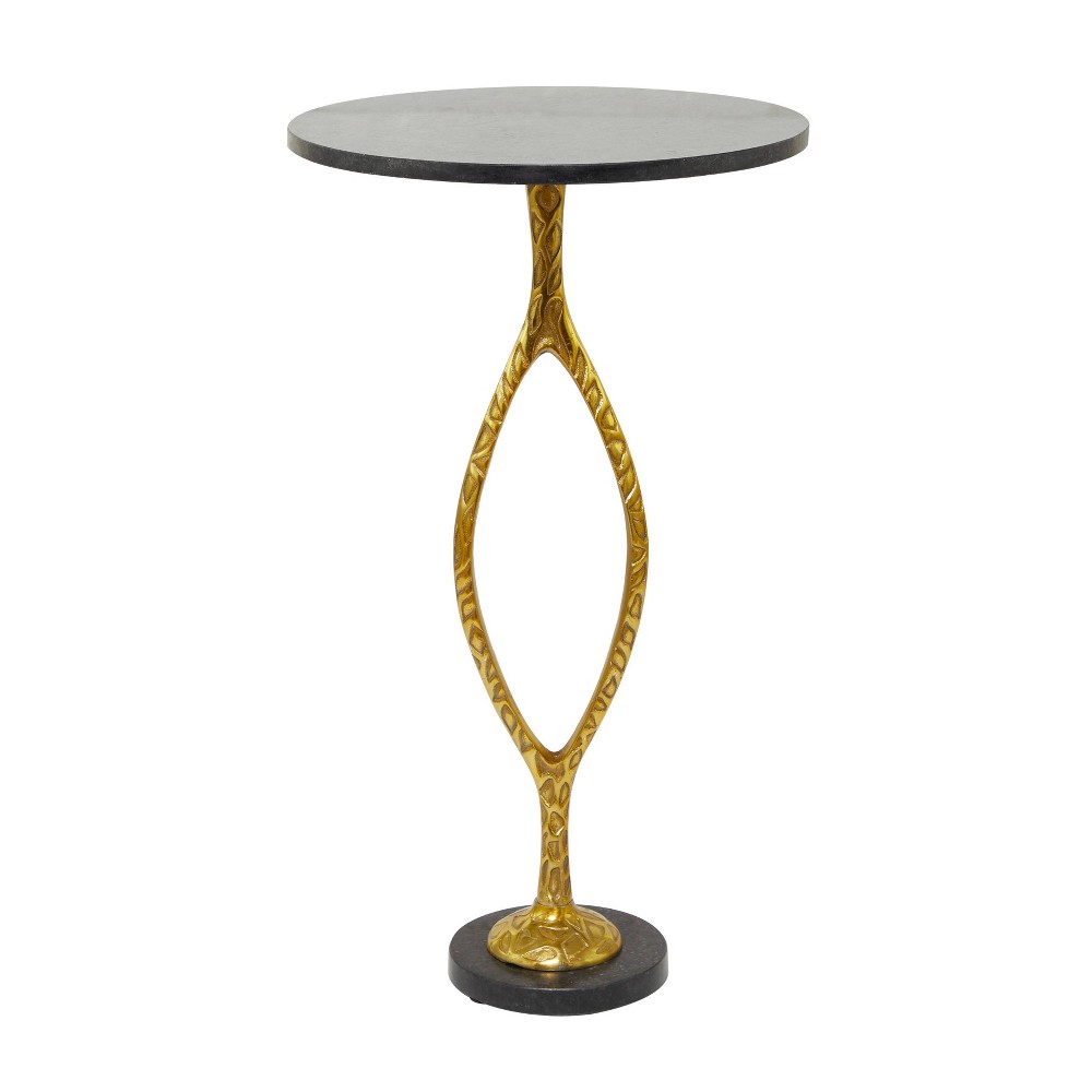 Photos - Dining Table Large Transitional Metal and Marble Accent Table Gold - Olivia & May