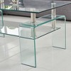 Tempered Clear Glass Coffee Table, Modern Glass Coffee Table for Living Room, 2-Tier Storage Center Coffee Table - 2 of 4