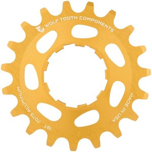 Wolf Tooth Single Speed Aluminum Cog - 19t, Compatible with 3/32" Chains, Gold - 1 of 1