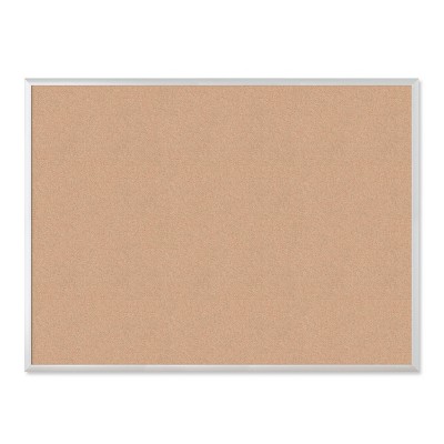  U Brands 47"x35" Cork Bulletin Board Aluminum Frame 