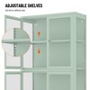 Glass Display Cabinet with Doors, 4-Tier Adjustable Shelves and Feet Modern Bookshelf Cabinet Cold-Rolled Steel Storage Cabinet Green - 4 of 4