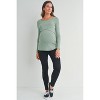 Hello Miz Women's Ribbed Long Sleeve Round Neck Maternity Nursing Top - 4 of 4