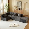 Modern Corduroy Modular Sectional Sofa with Ottoman, Deep Seat Cloud-Style 5 Seat Couch for Living Room or Apartment – The Pop Home - 3 of 4