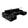 137.8"70.9" Plush Corduroy 4-Piece Modular Sectional Sofa with No Assembly Required and Comfortable Chaise Lounge - 4 of 4