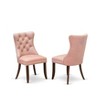 East West Furniture DAP2F23 Dallas Parson Kitchen Chairs - Button Tufted Nailhead Trim Beige Red faux Leather  Dining Chairs, Set of 2, linen white - 2 of 4