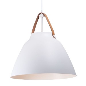 Maxim Lighting Nordic 1 - Light Pendant in  Tan Leather/White - 1 of 4