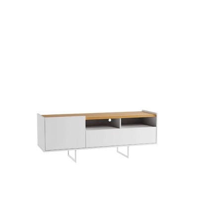 Winston White and Cinnamon Mid-Century Modern TV Stand