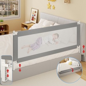 KTMBDW Baby Bed Rail Guard for Toddlers Toddler Bed Side Rails Swing Down Bedrail Extral Tall Child Safety Side Railing Guards for Kids - 1 of 4