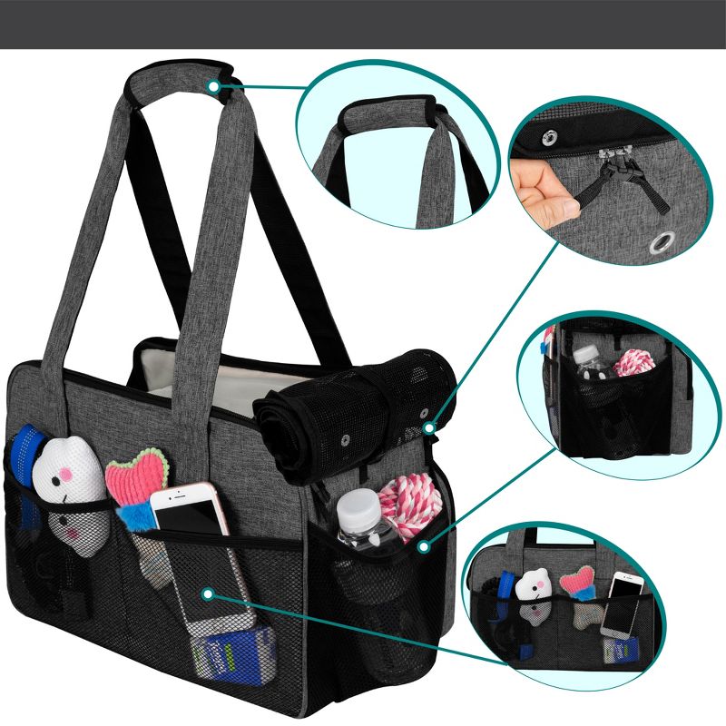 PetAmi Small Dog Purse Carrier, Soft Portable Pet Puppy Cat Travel Handbag Tote, Airline Approved Breathable Pockets Fleece Bed, 4 of 8