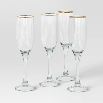 Juvale Set of 4 Small Clear Glass Stemmed Wine Glasses, 4.5 Ounces