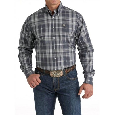 Men's 's Classic Plaid Button Down Western Shirt - CINCH