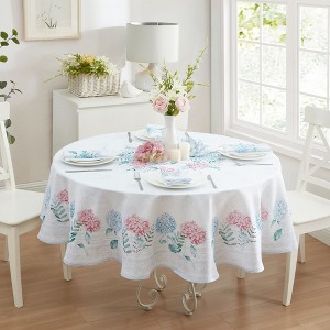 Hydrangea Sketch Double Border Tablecloth - Elrene Home Fashions - 1 of 3