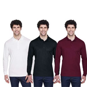 EG PRO 3 Pack Men Pique Polo Shirts Long Sleeve Pinnacle Performance - 1 of 4