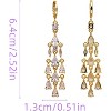 Vuskdtei18K Gold Plated Flower Dangle Earrings for Women, Hypoallergenic Cubic Zirconia Earrings, Elegant Chandelier Drop Earrings - 4 of 4