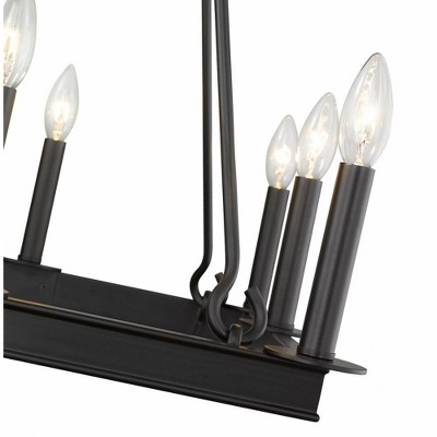 Barclay Minimalist Matte Black Square Candle Chandelier