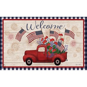 Briarwood Lane Everyday Doormat 30x18 Indoor Outdoor Stars and Stripes Truck Patriotic Doormat - 1 of 4