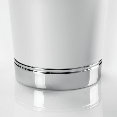 iDesign York White Steel Classic American Trash Can
