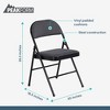 Peakform Folding Vinyl Padded Chair with Comfortable Seat Cushion, Compact, Lightweight, Easy Storage, 4 Pack, Gray Design, Black Frame - 3 of 4