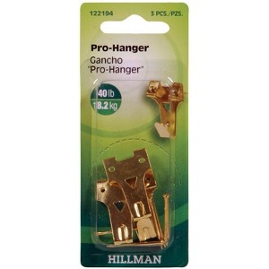 Hillman AnchorWire Brass-Plated Gold Professional Picture Hanger 40 lb 3 pk (Case of 10) - 1 of 1