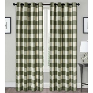 Kate Aurora Country Farmhouse Living Classic Buffalo Plaid Checkered Single Grommet Top Window Curtain Panel - 1 of 4