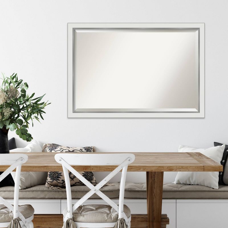 39&#34; x 27&#34; Eva White Narrow Framed Wall Mirror Silver - Amanti Art, 6 of 9