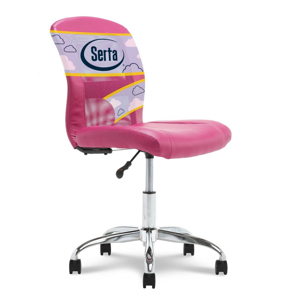 Photos - Computer Chair Serta Essentials  Teamwork Pink - : Armless, Adjustable, for Study & Craft Rooms 