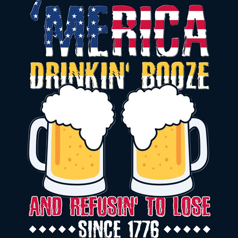Men's Design By Humans July 4th America Drinkin' Booze And Refusin' To Lose Since 1776 By  Tank Top, 2 of 3