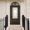 Lirago Fiberglass Front Doors 36  inch  x 80  inch  with Brickmould Vinyl Frame Dark Brown 3 4 View Frosted Glass Classic Style Right Hand Inswing - 3 of 4