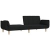 vidaXL 2-Seater Sofa Bed with Two Pillows Black Fabric - 4 of 4