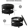 31.5" Black Round Coffee Table with Hidden Storage and Open Shelf, Flip-Top Design with Adjustable Feet for Living Room -3irtyhousy - 4 of 4