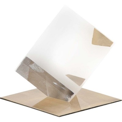 HomeRoots 5" Optical Glass Cube And Gold Sculpture