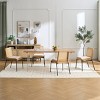 Set of 4 Modern Linen Dining Chairs,Upholstered Armless Side Chairs with Square Rattan Back,Fabric Kitchen Dining Room Chairs-Coolbibila - 2 of 4