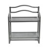 Household Essentials 2 Tier Metal Wall Mount Bathroom Storage Rack Silver: Decorative Wall Storage Basket, 20" x 17" x 8.5" - 3 of 4