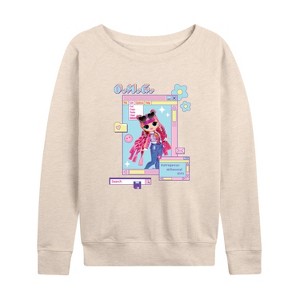 Women's - LOL Surprise! - Outrageous Millennial Girls Lightweight French Terry Wide Neck Long Sleeve Shirt - 1 of 4