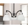 Toltec Lighting Easton 3 - Light Chandelier in  Matte Black/Brushed Nickel with 6'' White Muslin Shade - 3 of 3