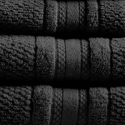 Adrien Black Cotton Quick Dry 6-Piece Towel Set