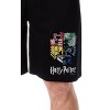 Harry Potter Mens' Wizarding World Hogwarts Crest Sleep Pajama Shorts Black - 2 of 3