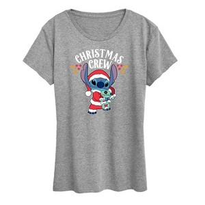 Women's - Lilo and Stitch - Christmas Crew Short Sleeve Graphic T-Shirt - 1 of 4